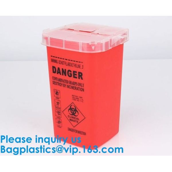 Biohazard Plastic Sharps Container,Hospital Biohazard Medical Needle Disposable Plastic Safety Sharps Container