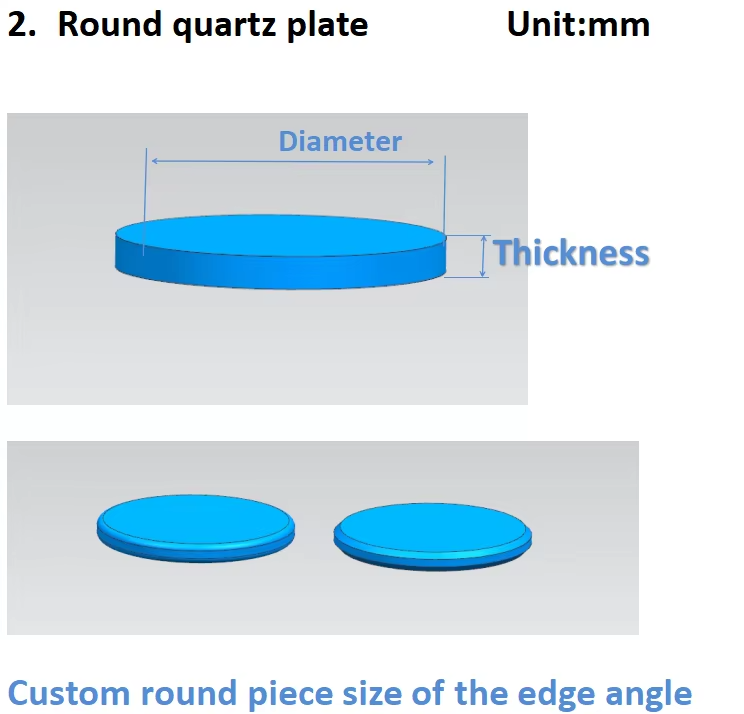 Custom Ultra Thin Clear Quartz Plate Circular Optical Glass for Welding Process