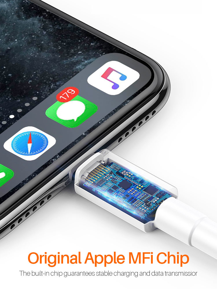 PVC Apple Type C To Lightning Cable 36g Apple MFI Certified Lightning Cable