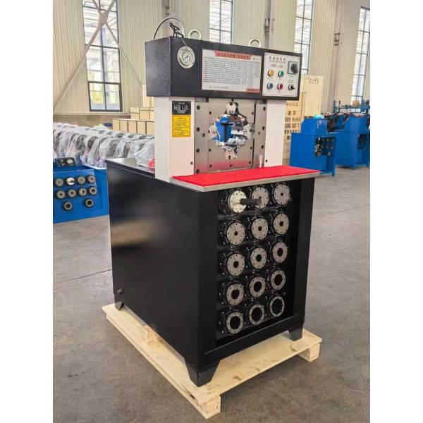 3 Inch Hydraulic Hose Crimping Machine with 6-76mm Crimping Range, 165mm Max Opening, and 15 Dies