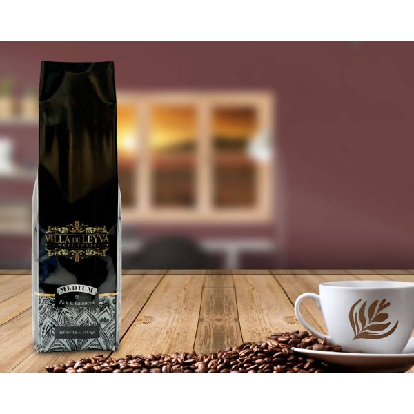 Roasted Coffee Beans Packaging Bags Plastic Foil Coffee Bags With Valve And Zipper