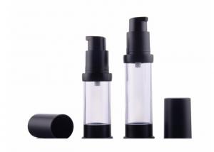 Quality Plastic Small Airless Cosmetic Bottles 5ml 10ml Black Refillable With OEM wholesale
