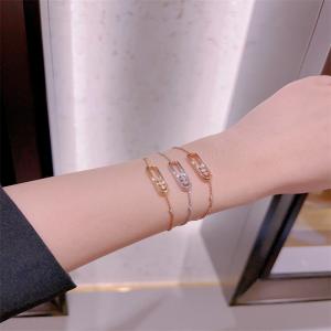 China Customized 18K Gold Luxury Diamond Jewelry Messika Lucky Move Bracelet on sale