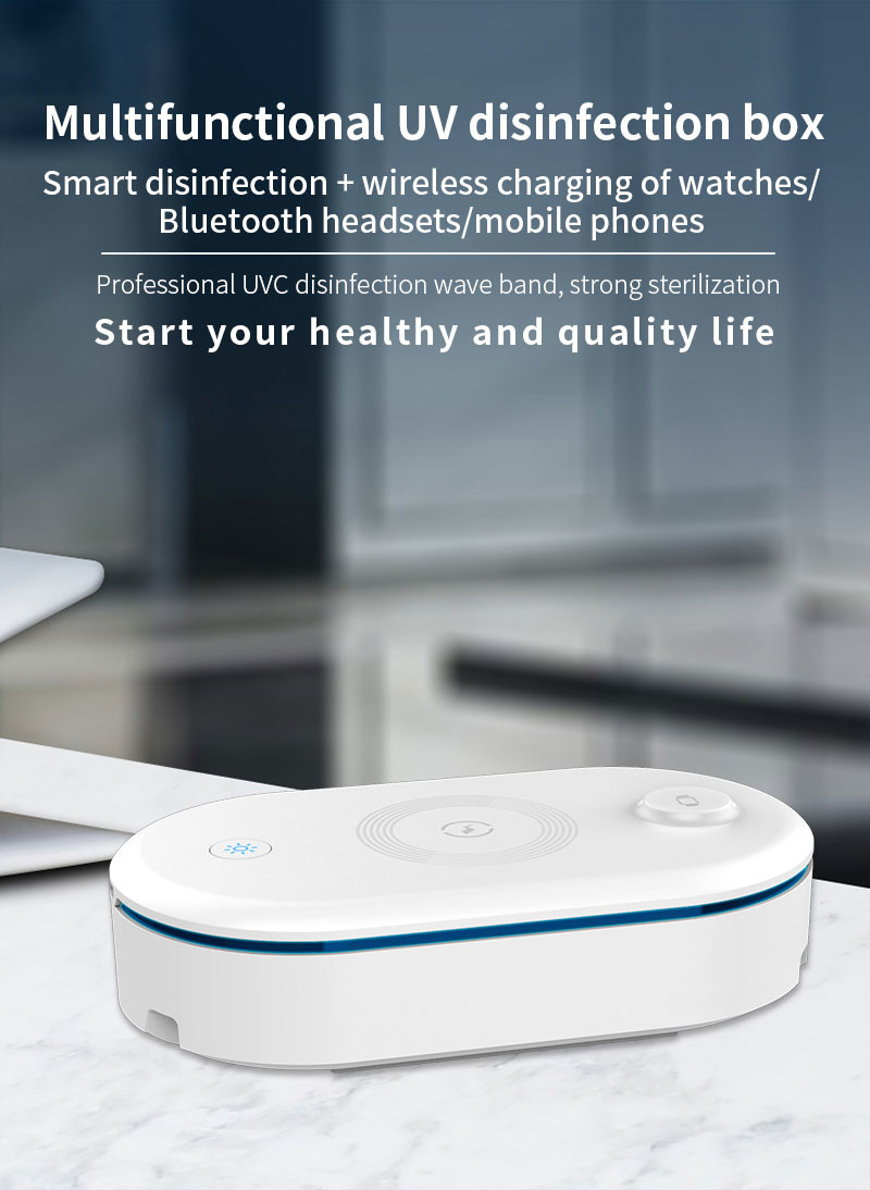 OEM ODM UV Light Sanitizer 15W Wireless Charger For Smartphone