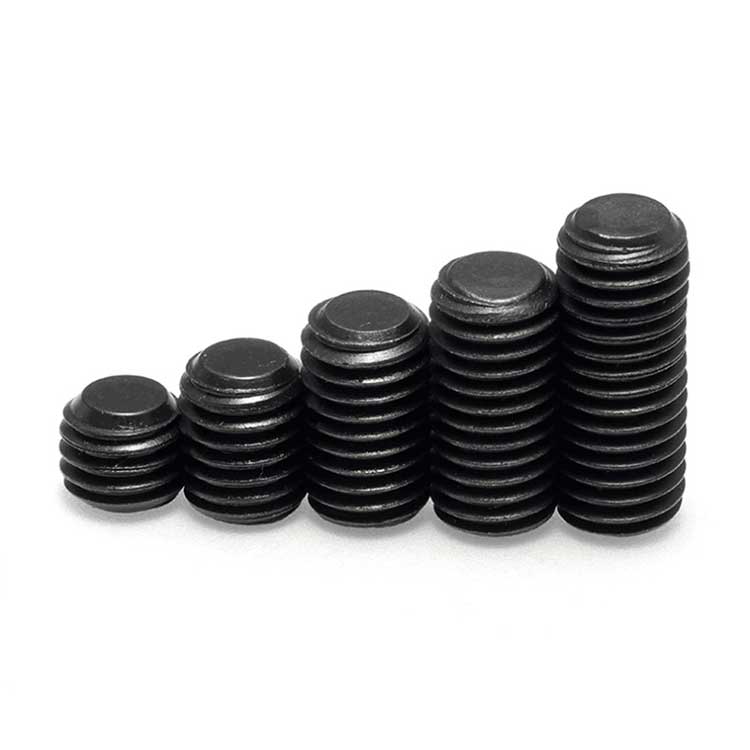 Black Oxide Finish High Strength Hexagon Socket Set Screw with Concave End Headless Machine Screw