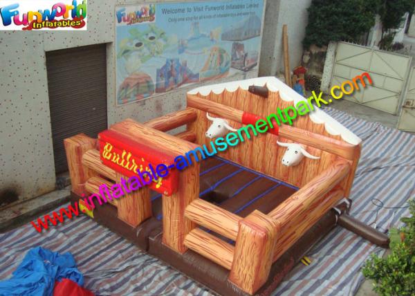 Thrilling Inflatable Mechanical Bull With Mattress / Inflatable Games Redeo