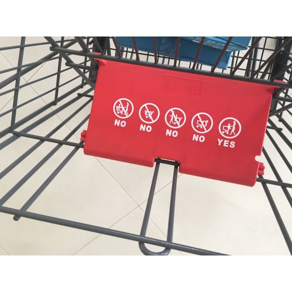 Grey Powder Coating Asian Type Wire Shopping Trolley With 4 Swivel 5 Inch Casters