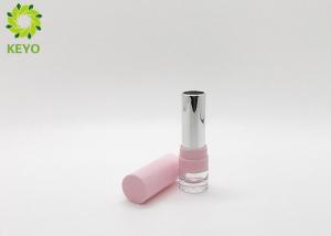 China Pink Plastic Lipstick Tube Container , Round Empty Lipstick Cases Inner Cup 12.7mm on sale
