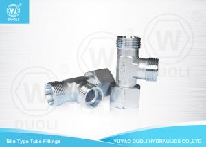 China Bite Type Hydraulic Tube Compression Fittings Run Tee Adapters With Swivel Nut on sale