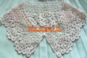 China Retro Fashion Cotton Crochet Lace Collar Gorgeous Flower Motif Neckline Faux Collar for Dr on sale