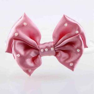 China Headband Baby Girl Hair Accessory Ribbon Bow Customiazed Size With Pearl on sale