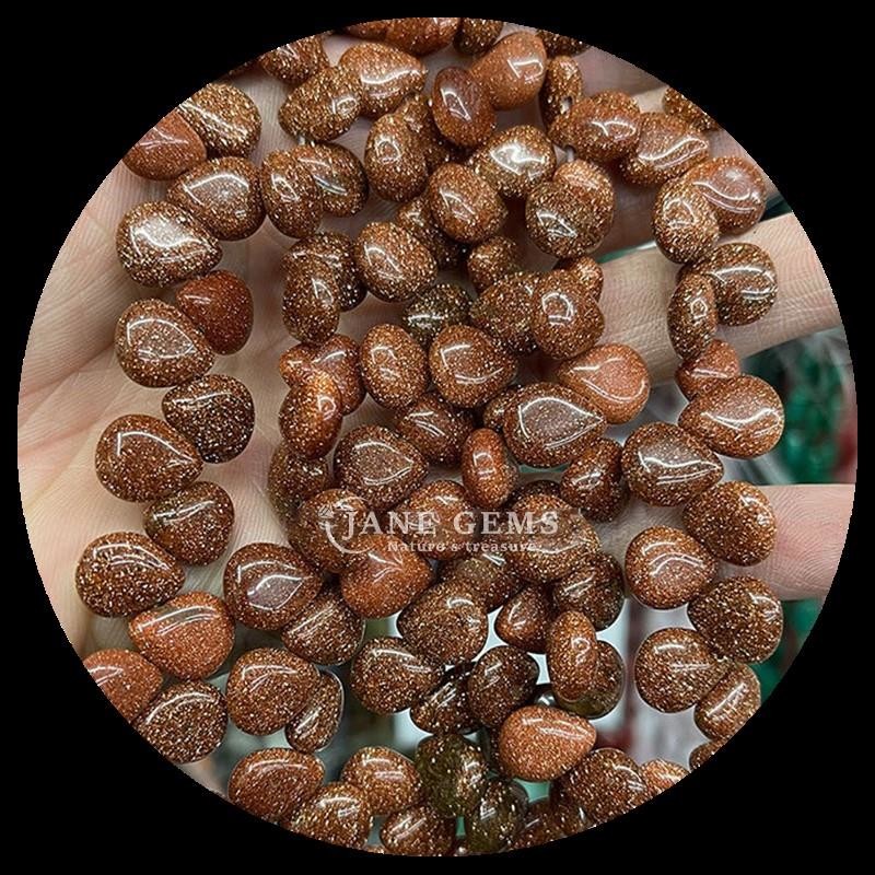 Indian Agate Topaz Gem Bead Natural Crystal Water Drop Shape Stone Loose Bead Strands For Bracelets