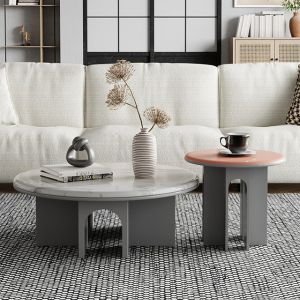 Rock Plate Marble Slab Coffee Table