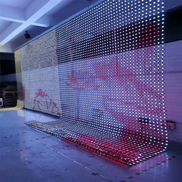160 Degree Beam Angle IP67 RGB SMD3535 P62.5 Flexible LED Screen with DMX512 Control