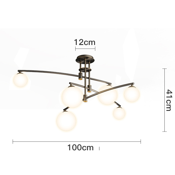 Postmodern glass chandelier Nordic led ceiling chandelier creative magic bean long chandelier (WH-MI-285)