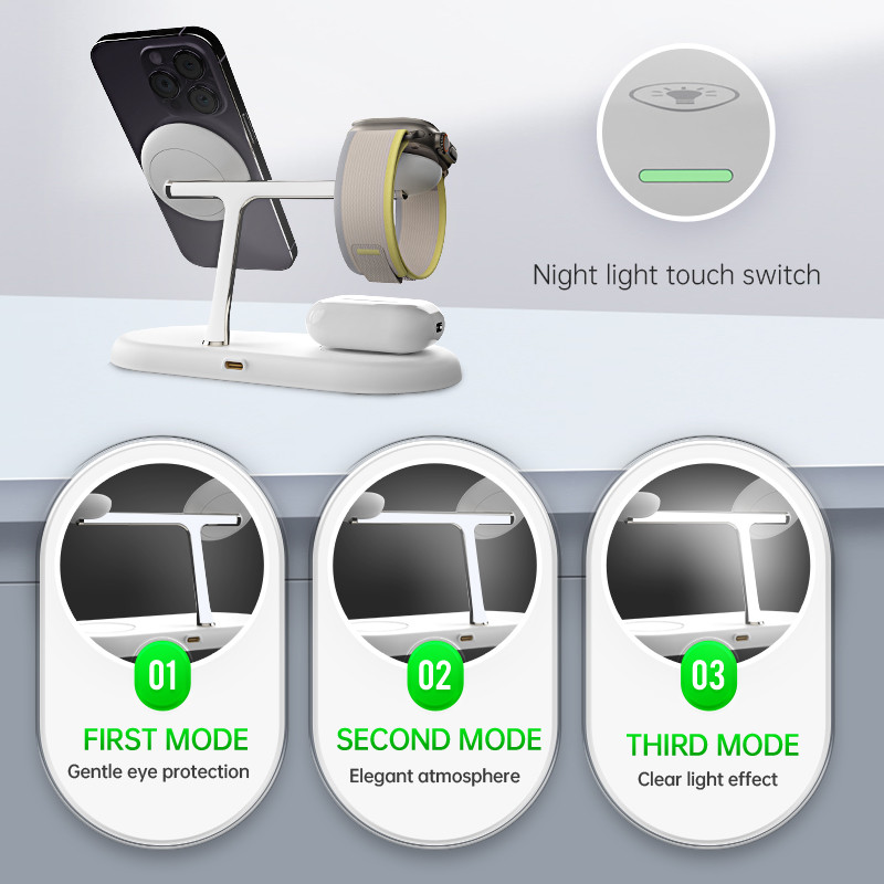T256 All-in-One Wireless Charger with Universal Compatibility Night Light 1W and LED Indicator Yes