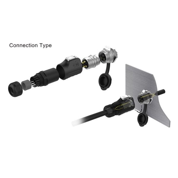 CNLINKO Male Female Panel Mount Industrial Wire Connector 7 Pin Waterproof Plug Socket Pogo Pin Connector