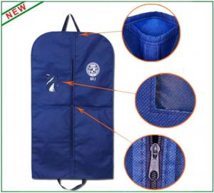 China Peva Fold Down Hanging Suit Garment Bag For Suits , Storage Hanging Clothes Bag on sale