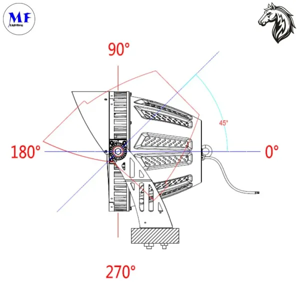 CE, RoHS, ETL, FCC IP65 Ik10 Waterproof 155lm/W 1000W Dimmable Outdoor Square Lighting LED Stadium Sport Light LED Tunnel Light LED High Mast Light