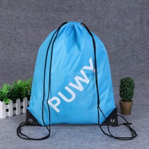 210D Polyester Bundle Pocket Reusable Grocery Tote Bags Nylon Drawstring