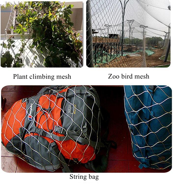 Factory Production Stainless Steel Cable Net Woven Rope Wire Aviary Zoo Mesh