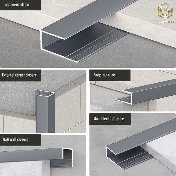 Extruded Aluminium U Profile 12mm Custom Shapes For Stair Wall