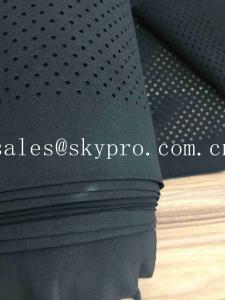 China Perforated Neoprene Fabric Roll Shark Skin Embossed SBR CS CR Rubber Sheets With Holes on sale