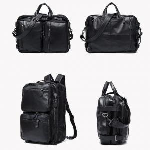 China Retro Multifunctional Men'S First Layer Cowhide Office Laptop Backpack on sale