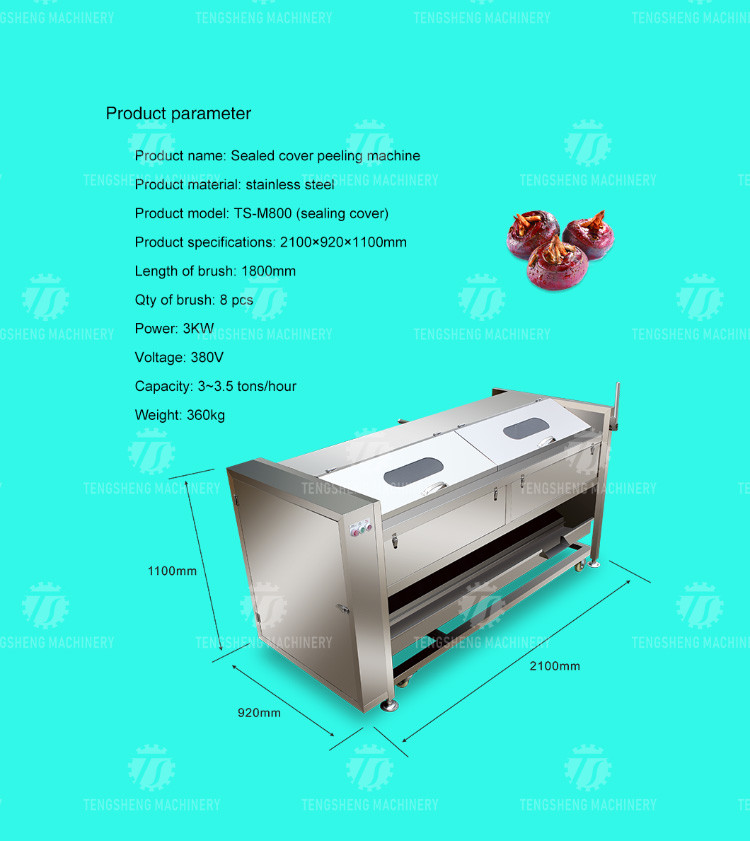 380KG Stainless steel wool roller peeling cleaning machine turnip automatic fruit and vegetable peeling
