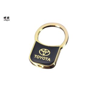 Quality Push Style Toyota Car Keychains For Guys , Gold Finishing Metal Key Fobs wholesale