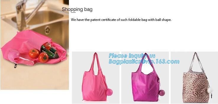 Reusable easy carry tote eco friendly foldable polyester folding shopping bag,Foldable Shopping Bag w/Zipper Closure and