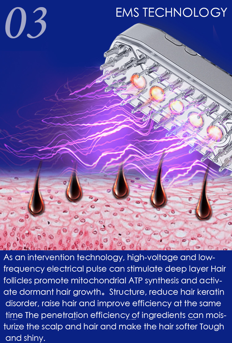 Personal Care Hair Massager Red Light Portable Electric Meridian laser hair growth comb