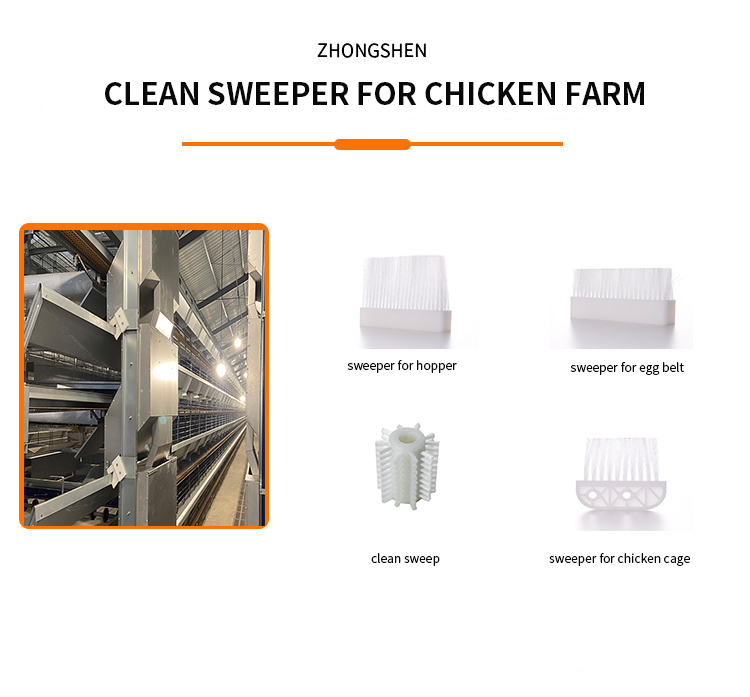 Poultry Equipment Automation Layer Chicken Cage Cleaning Brush