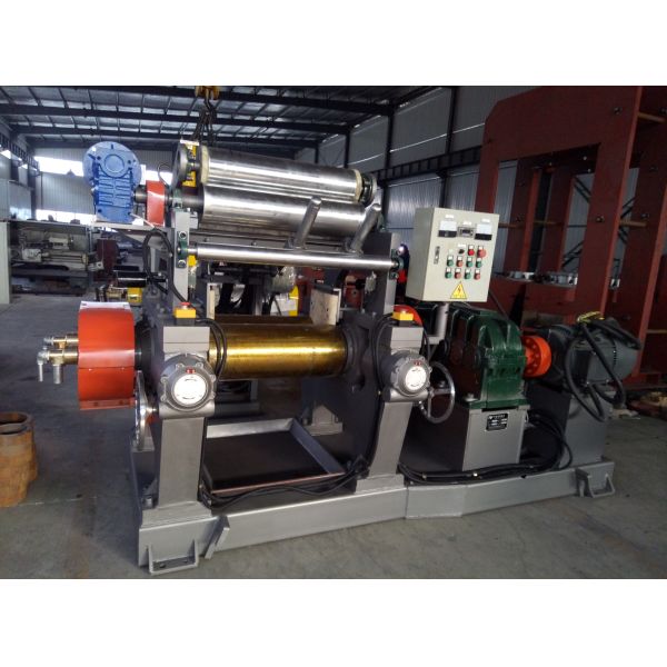 16" Roll Diameter PLC Control Stainless Steel Rubber Mixing Machine Open Rubber Mixing Mill