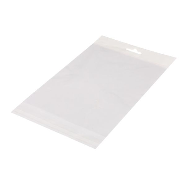 Resealable Clear Transparent Plastic Packaging Pouch with Adhesive tap
