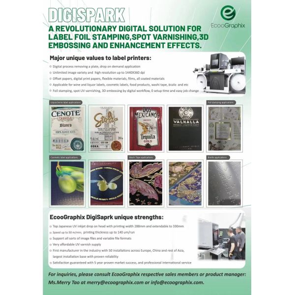 Digital UV Inkjet Varnish Printing Machine With Variable Image System JPEG And Min. 288mm Print Width