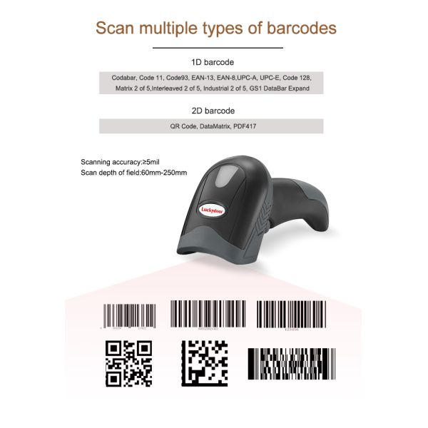 Good Price Handheld Wired 2d Qr Lecteur Code bar Use with Thermal Printer for Pos