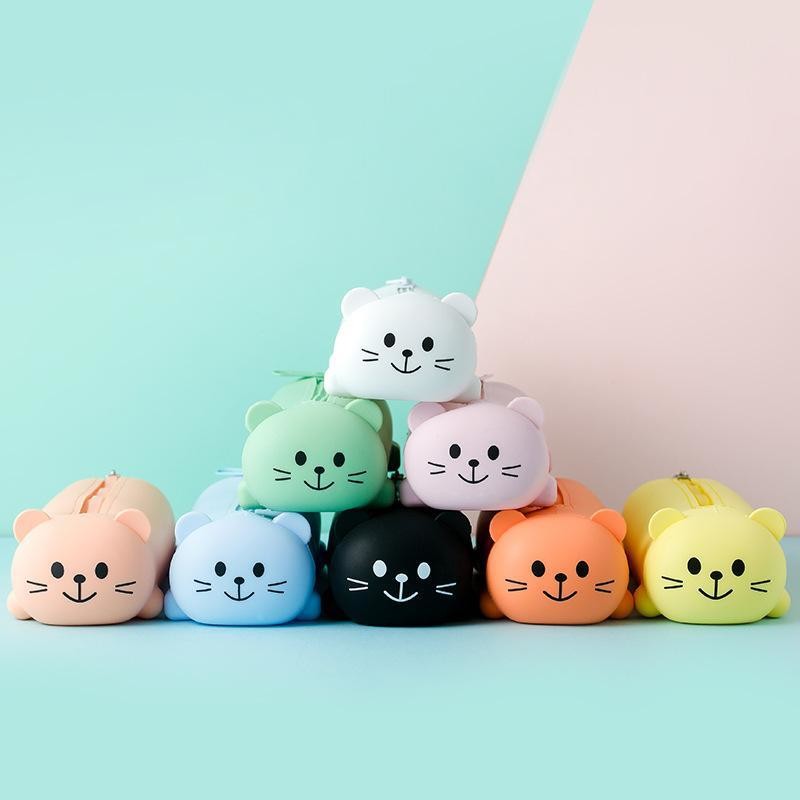 Cute Animal Silicone Pencil Case Organizer Storage Bag Waterproof Cosmetic Zipper Pouch