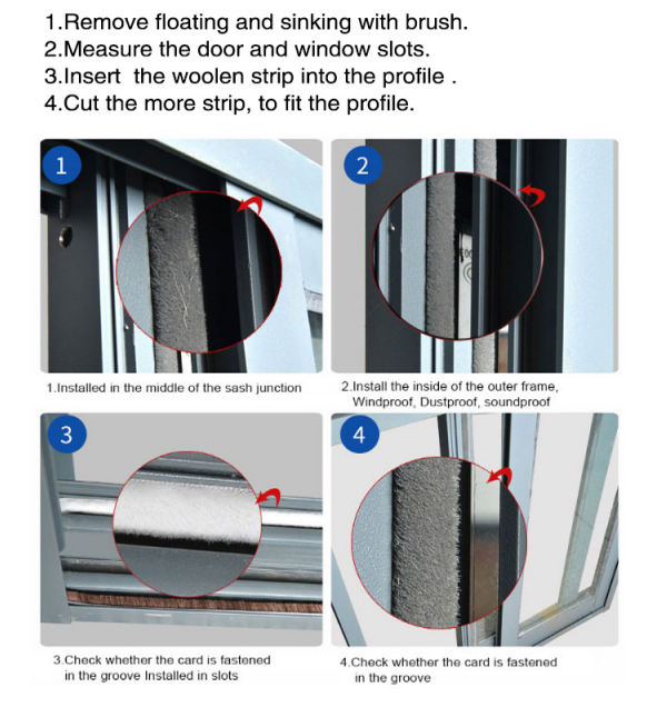 Alger mohair strip for window and slide door