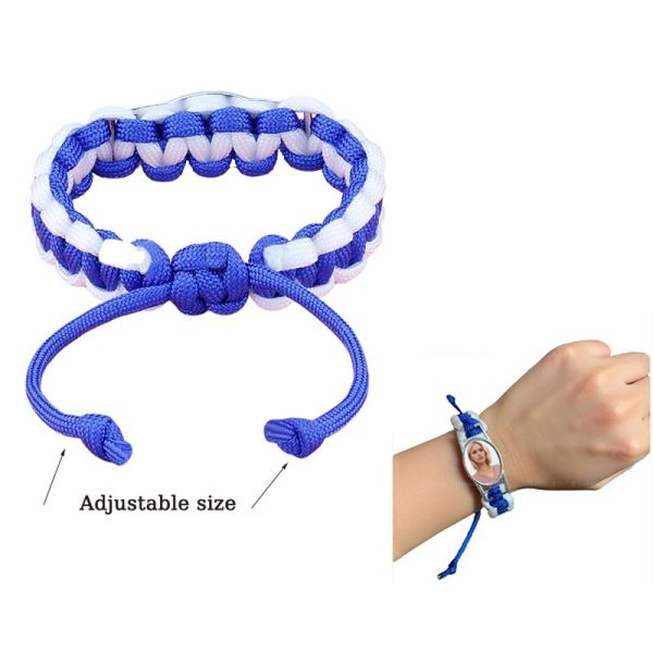 Sublimation KPOP Group Woven Bracelet Diy Custom Anime-Themed Crystal Inlaid Colorful Adjustable Wristband