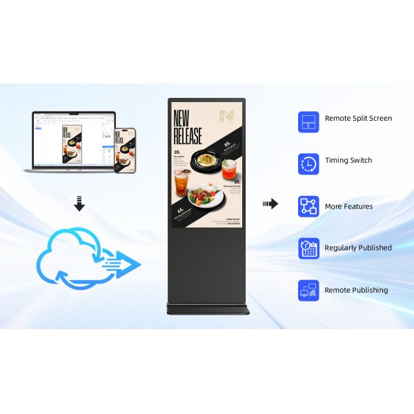 Full HD Floor Standing Digital Signage Display 32 / 43 / 50 / 55 / 65 Inch