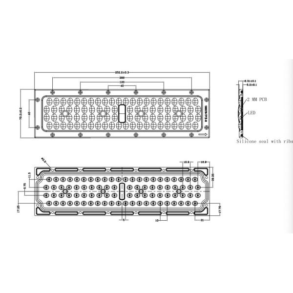 160lm/W 50w Led Street Light Module SMD 3030 PC Material