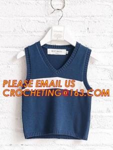 Quality Hot sale sleeveless, hand knit baby boys stylish sweaters, Fashion clothing kids knit vest pattern child sleeveless swea wholesale
