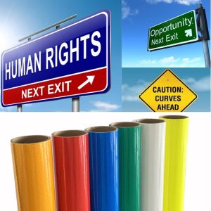 Custom Microprismatic Retro Reflective Vinyl Rolls Adhesive Highway Sign