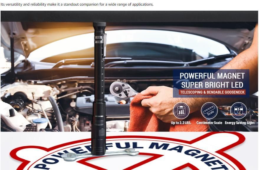 Rechargeable Magnetic Pickup Tool Telescopic Magnetic Pickup