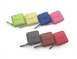 China ABS PU Leather Mini Retractable Tape Measure Fabric Texture Debossing Logo Souvenir on sale