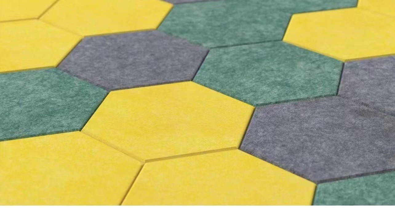 Fireproof Suspended Hexagon Acoustic Panel Soundproof Panels For Office Hotel Apartment