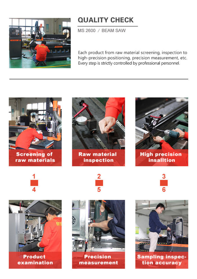 CE Approved Automatic Beam Saw , 7.5kw Computer Beam Saw