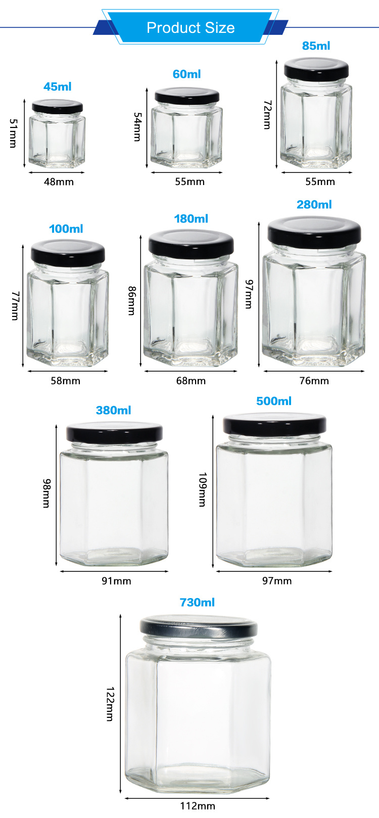 Recycled 4 Oz 8 Oz Food Container Pickle Jars Glass Honey Bee Storage Jar with Metal Lid