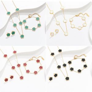 Quality Lucky Clover Stainless Steel Gold Jewelry Set Stainless Steel Gold Chain For Women wholesale